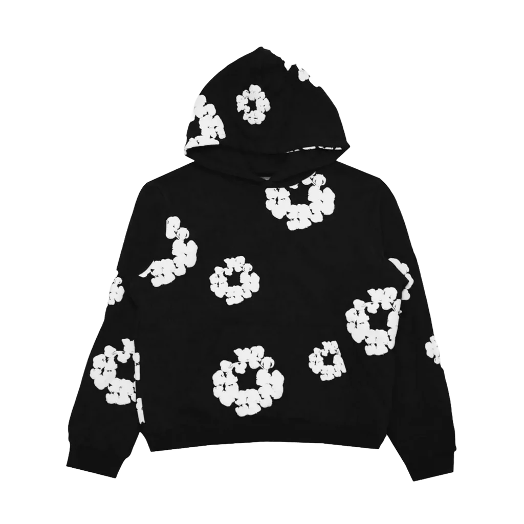 Denim Tear Hoodie - BLACK