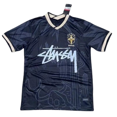 "ST*SSY" Brazil Black & Gold Jersey
