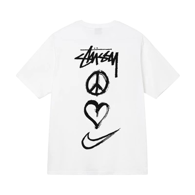 "ST*SSY" Love & Peace Style T'Shirt - WHITE