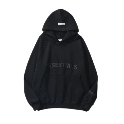 "ESSENTIALS" Hoodie - BLACK